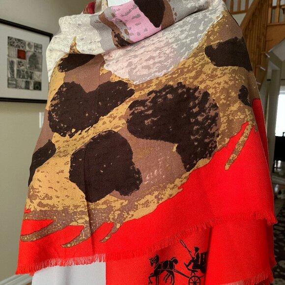 Coach X Gary Baseman Buster Le Fauve Wool Oversized Square Scarf - Authentic - Picture 9 of 10